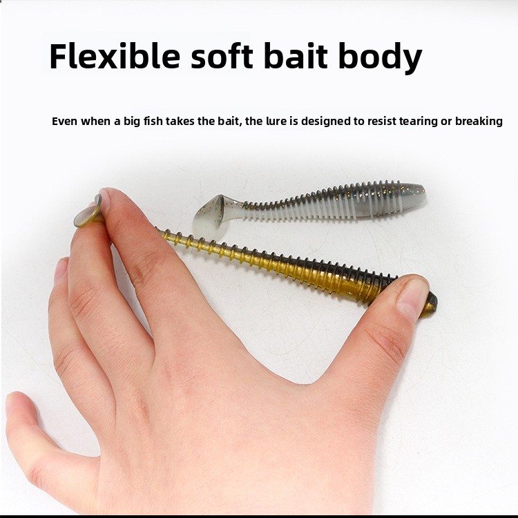 Factory Wholesale Luya Two-color Bulk Threaded T-tail Stainless Steel Soft Bait Soft Worm Maggot Perch Fake Bait – Worms & Grubs – view 3
