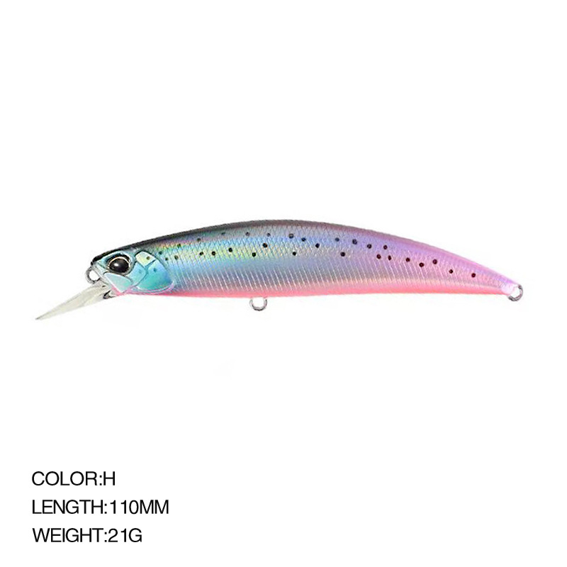 CHEERY Stainless Steel Artificial Hard Bait 110mm/21g Sinking Minnow for Stream Fishing Lifelike Hooks Factory Wholesale – Minnow – view 3
