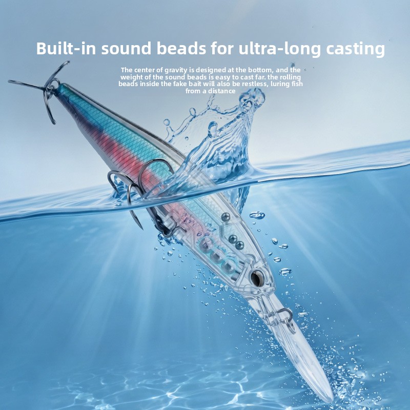 CHEERY for Red Dragon Lure Stainless Steel Floating Suspending Minnow Bait Rattling Beads Long-Casting Deep-Diving – Minnow – view 3