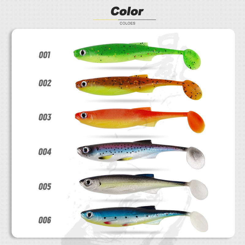 Cheery 100mm 7.5g Soft Fish Lure Custom Colors 3pcs Pack for Ocean Boat Lake Stream Fishing – Worms & Grubs – view 5