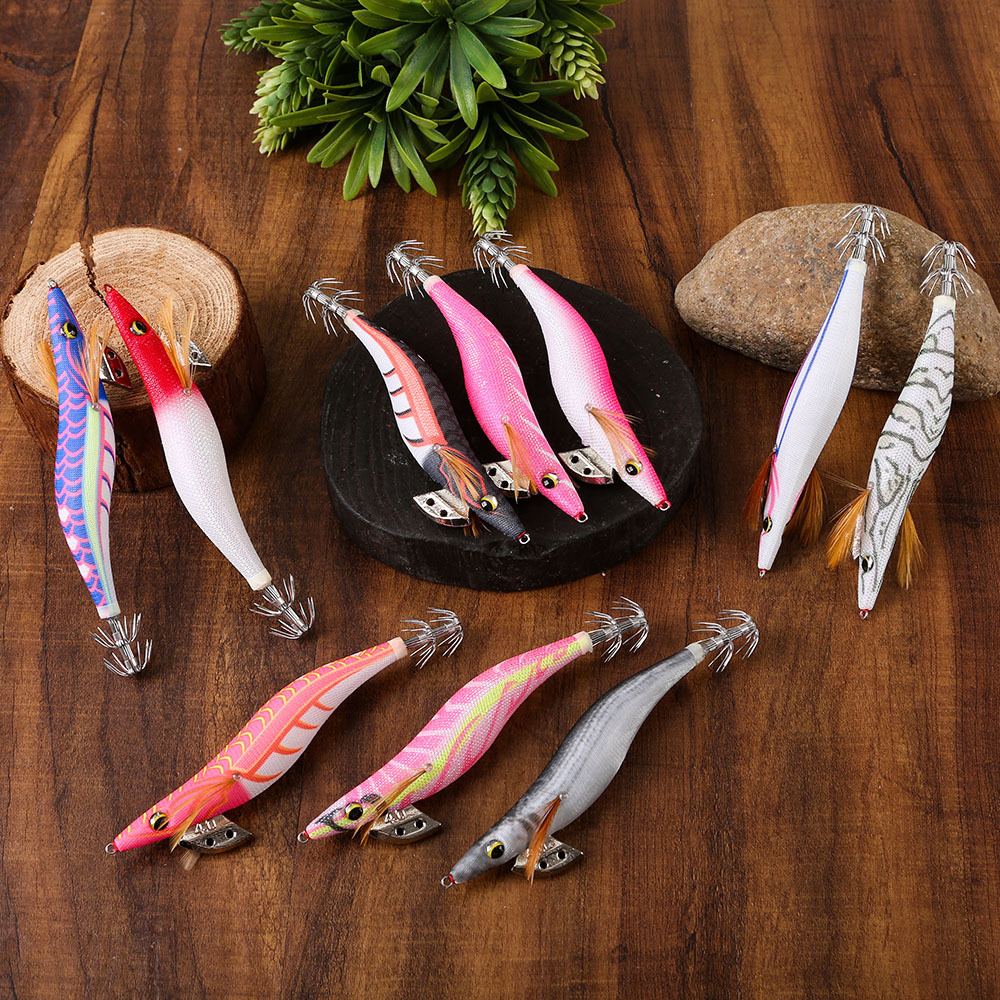 CHEERY 15CM 26G Luminous Plastic Shrimp Squid Hook for Carp Bottom Fishing Deep Water Lead Headband Ring Bead – Wood Shrimp – view 4