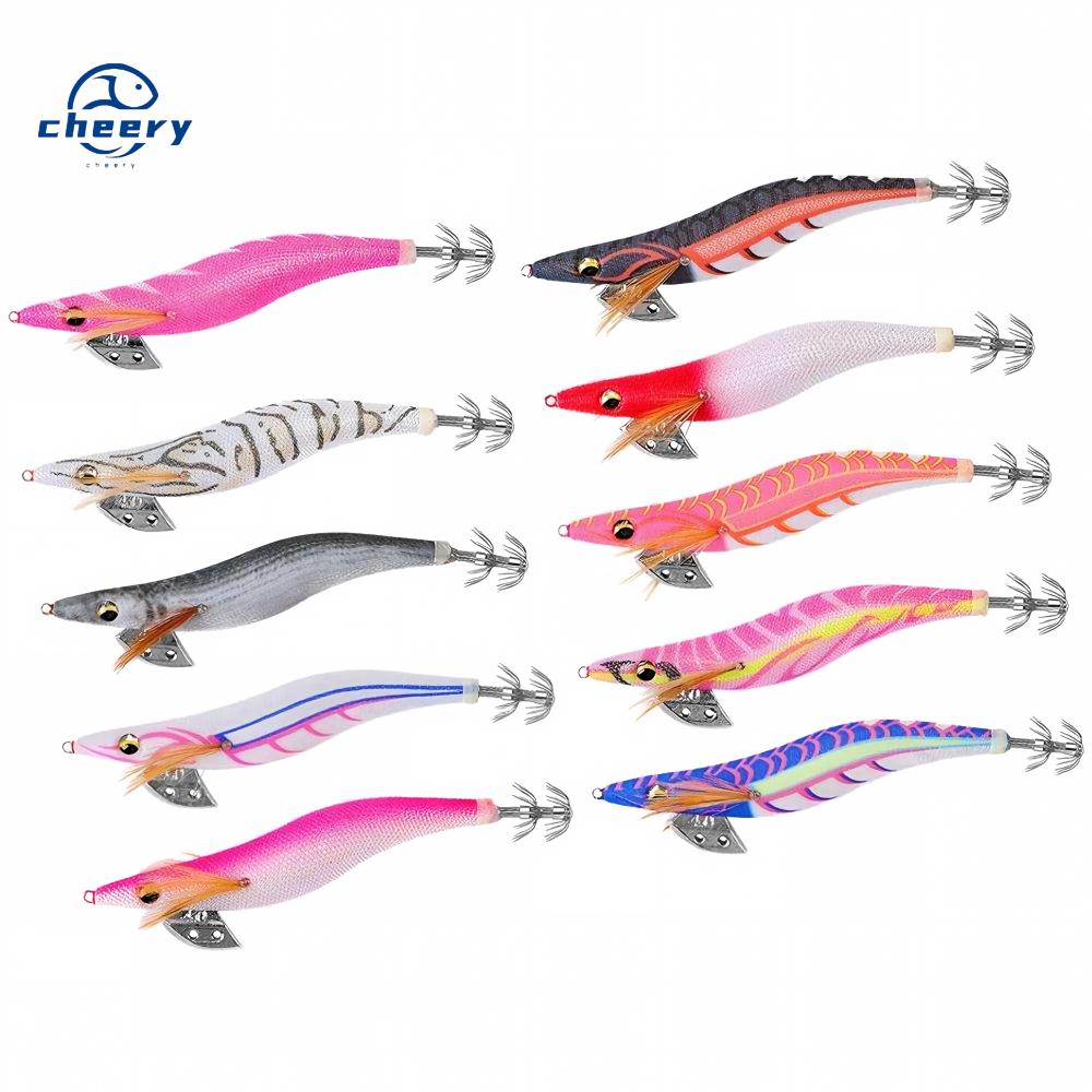 CHEERY 15CM 26G Luminous Plastic Shrimp Squid Hook for Carp Bottom Fishing Deep Water Lead Headband Ring Bead – Wood Shrimp – view 1
