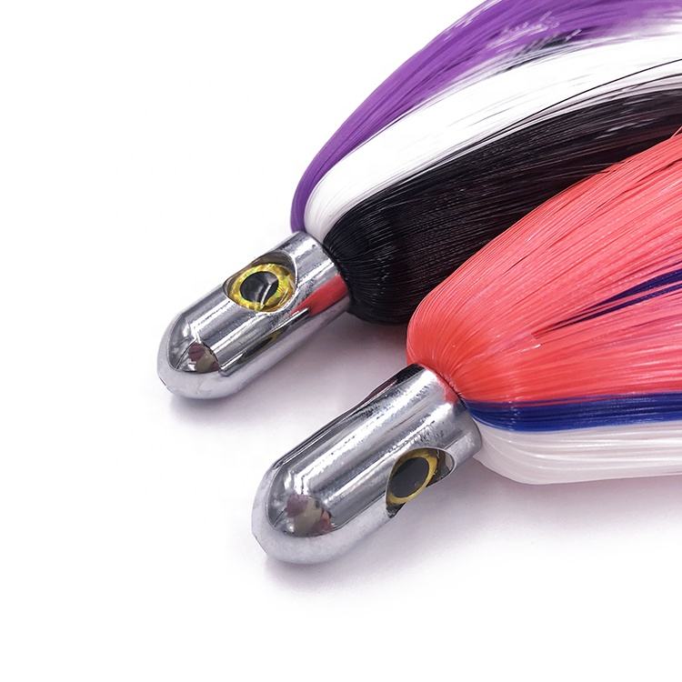 CHEERY 6.5inch Brass Bullet Head Triple Colors Metal Hair Skirt Island Lure Fishing Lure for Saltwater Fish 50g – Octopus Skirt – view 4