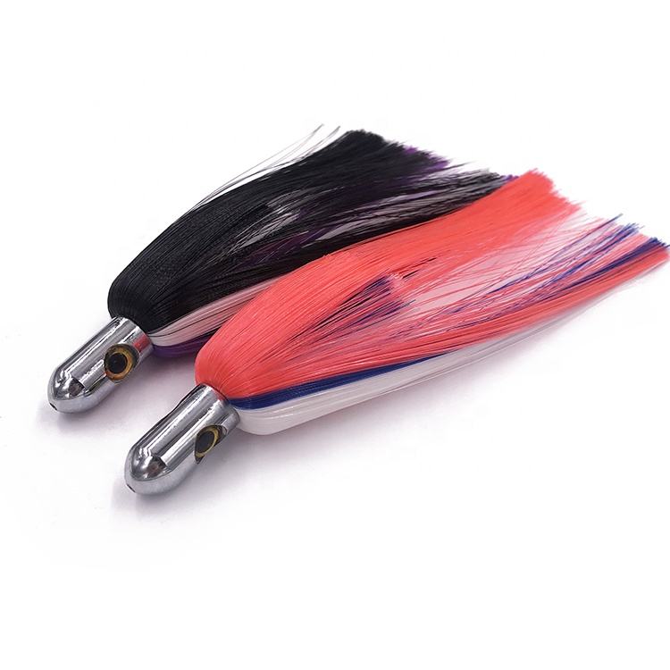 CHEERY 6.5inch Brass Bullet Head Triple Colors Metal Hair Skirt Island Lure Fishing Lure for Saltwater Fish 50g – Octopus Skirt – view 3