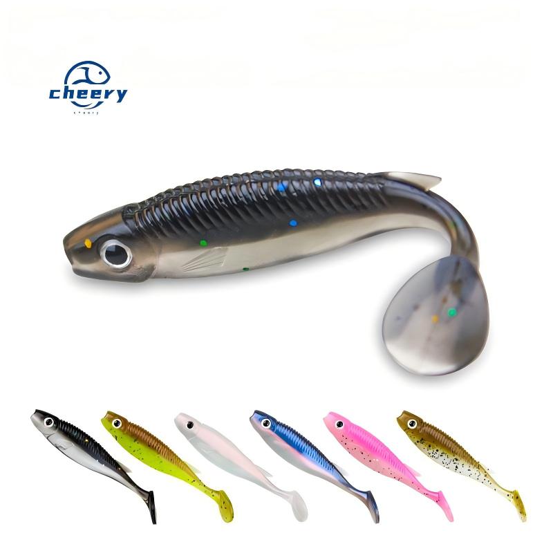 CHEERY Artificial Fishing Lure for Lure Fishing Soft Bait Rubber Fish Plastic Shad Bait Silicone T Tail Swim Bait Catfish Marlin – Worms & Grubs – view 1