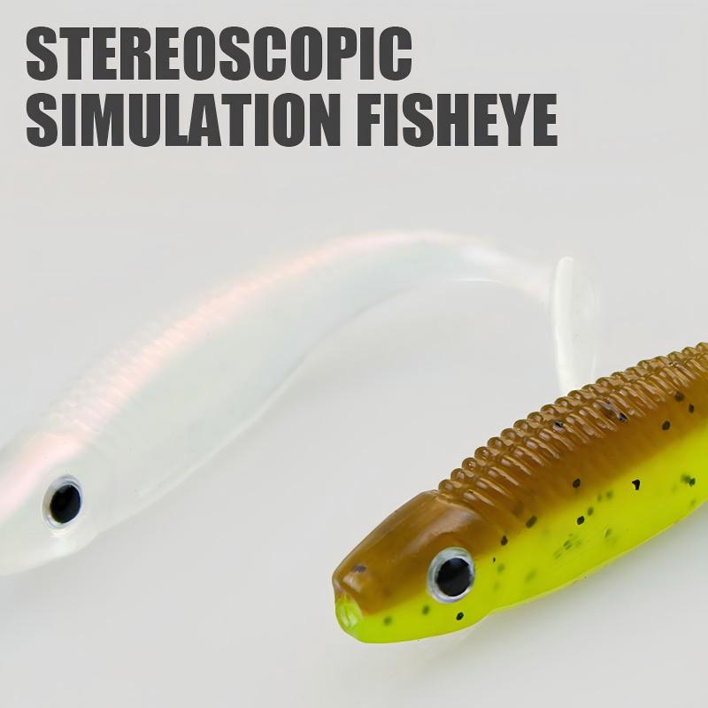 CHEERY Artificial Fishing Lure for Lure Fishing Soft Bait Rubber Fish Plastic Shad Bait Silicone T Tail Swim Bait Catfish Marlin – Worms & Grubs – view 3