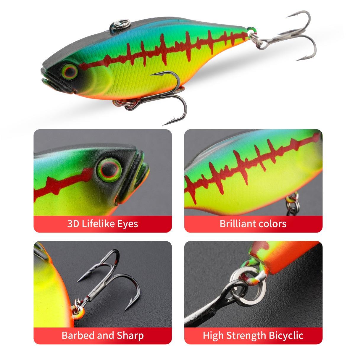CHEERY New 6cm 15g Bulk Sinking VIB Biomimetic Hard Lure Bionic Vibrating Bead Fishing Hook with Pike Target – VIB – view 5