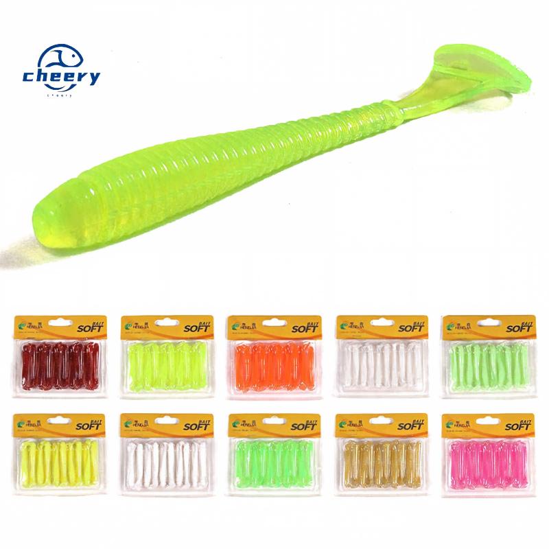 CHEERY High Quality 70mm Soft Shad Fishing Lures 20pcs/Bag in 10 Colors T-Tail Artificial Soft Bait for River and Lake Fishing – Worms & Grubs – view 1