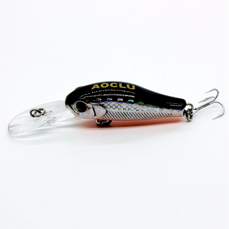 CHEERY Hard Bait Floating Fishing Minnow Midwater 55mm 2.5g Diving 1.2m Rattle Shad Bass Sea Bass Salmon Pike Lure with VMC Hook – Crankbait – view 2