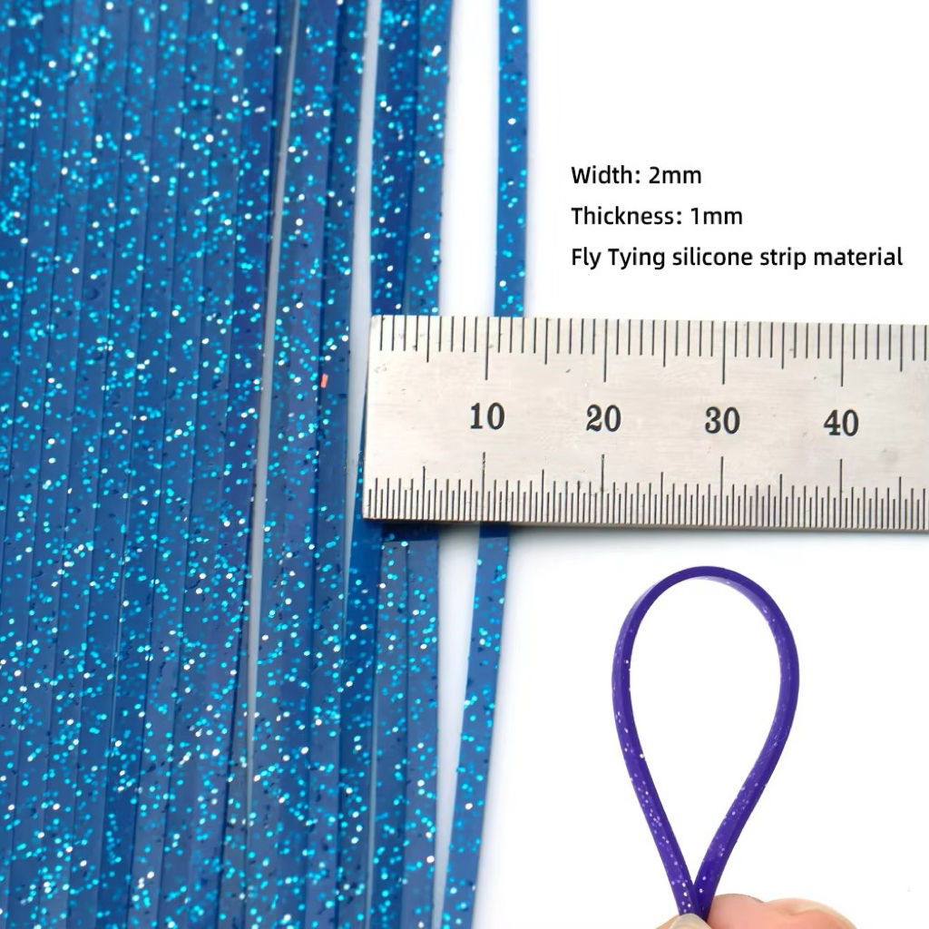 CHEERY 2mm Wide Silicone Skirt Layers for Fly Tying Fishing Lure Flutter Legs and String Materials 15g River Lake Stream – Soft Lure – view 5