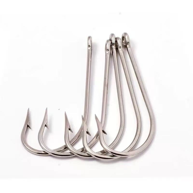 CHEERY 100% Stainless Steel O'shaughnessy 8-8/0# Long Shank Barbed Circle Hooks 34007SS for Saltwater and Fly Fishing – Fishhook – view 3