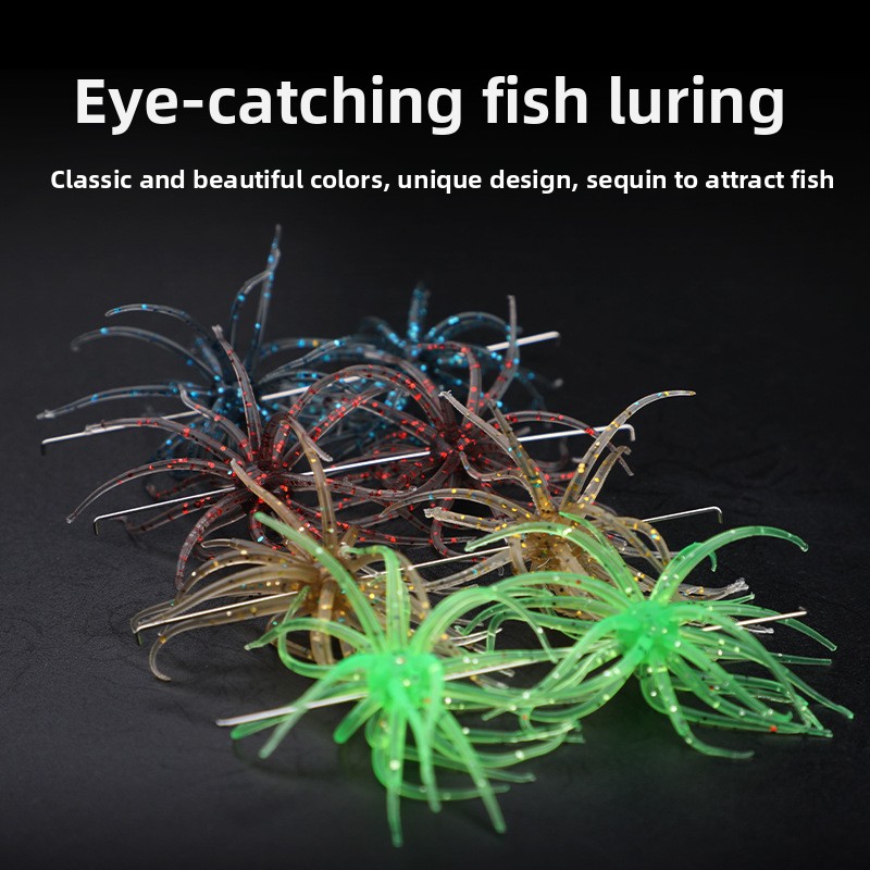 Lifelike Floating Sea Urchin & Soft Worm TPE Artificial Soft Bait Fish Lures Without Hooks-Carton Packaging – Soft Lure – view 2