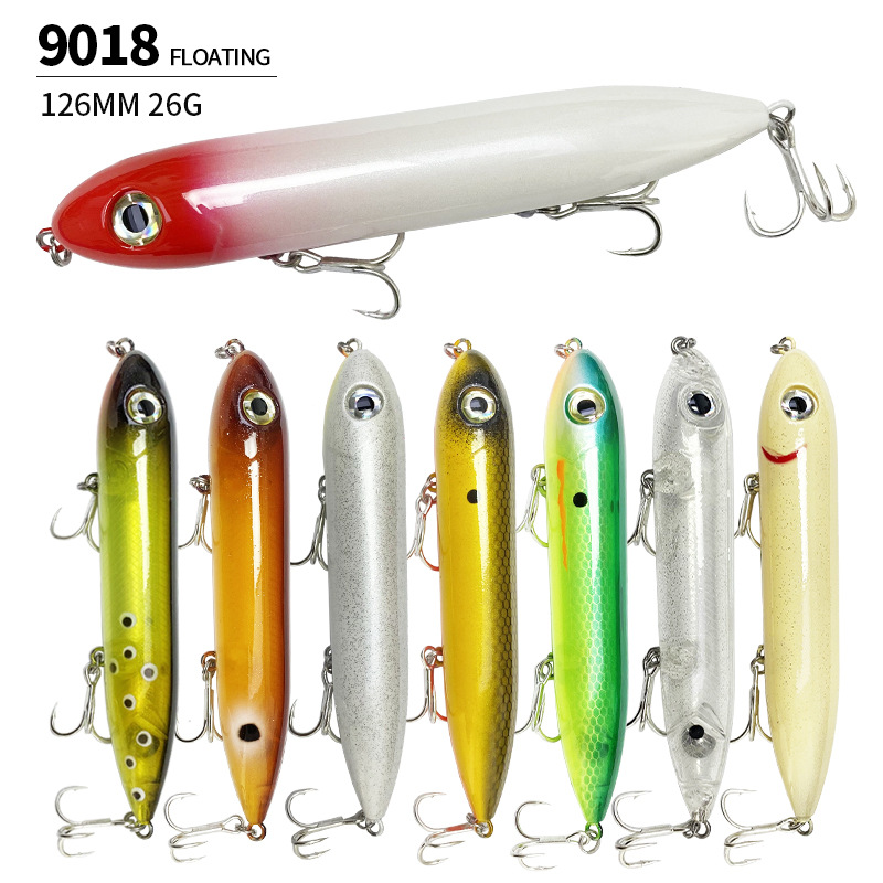 Surface Pencil Lure Stainless Steel 126mm/26g Long-Casting Saltwater Fishing Bait for Snakehead Floating Bionic Artificial Hooks – Pencil – view 4