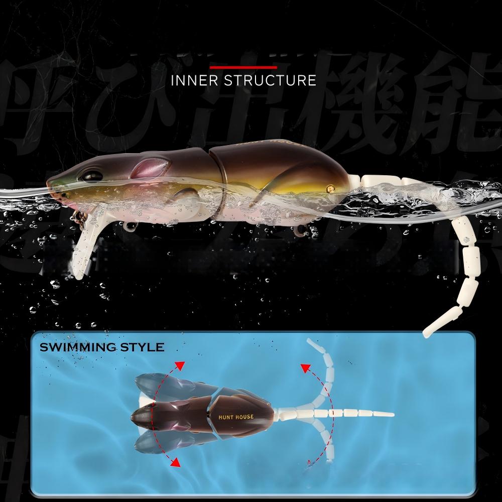 CHEERY Lure Mino 3D Bionic Mouse Multi-segmented Bait Stainless Steel 85mm 17g Ultra-realistic Swim Action for Bass – Minnow – view 4