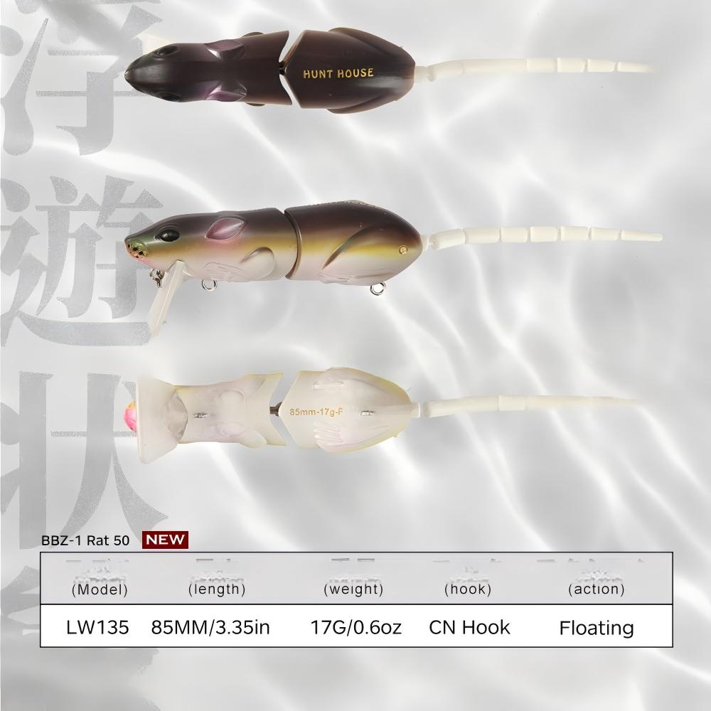 CHEERY Lure Mino 3D Bionic Mouse Multi-segmented Bait Stainless Steel 85mm 17g Ultra-realistic Swim Action for Bass – Minnow – view 2