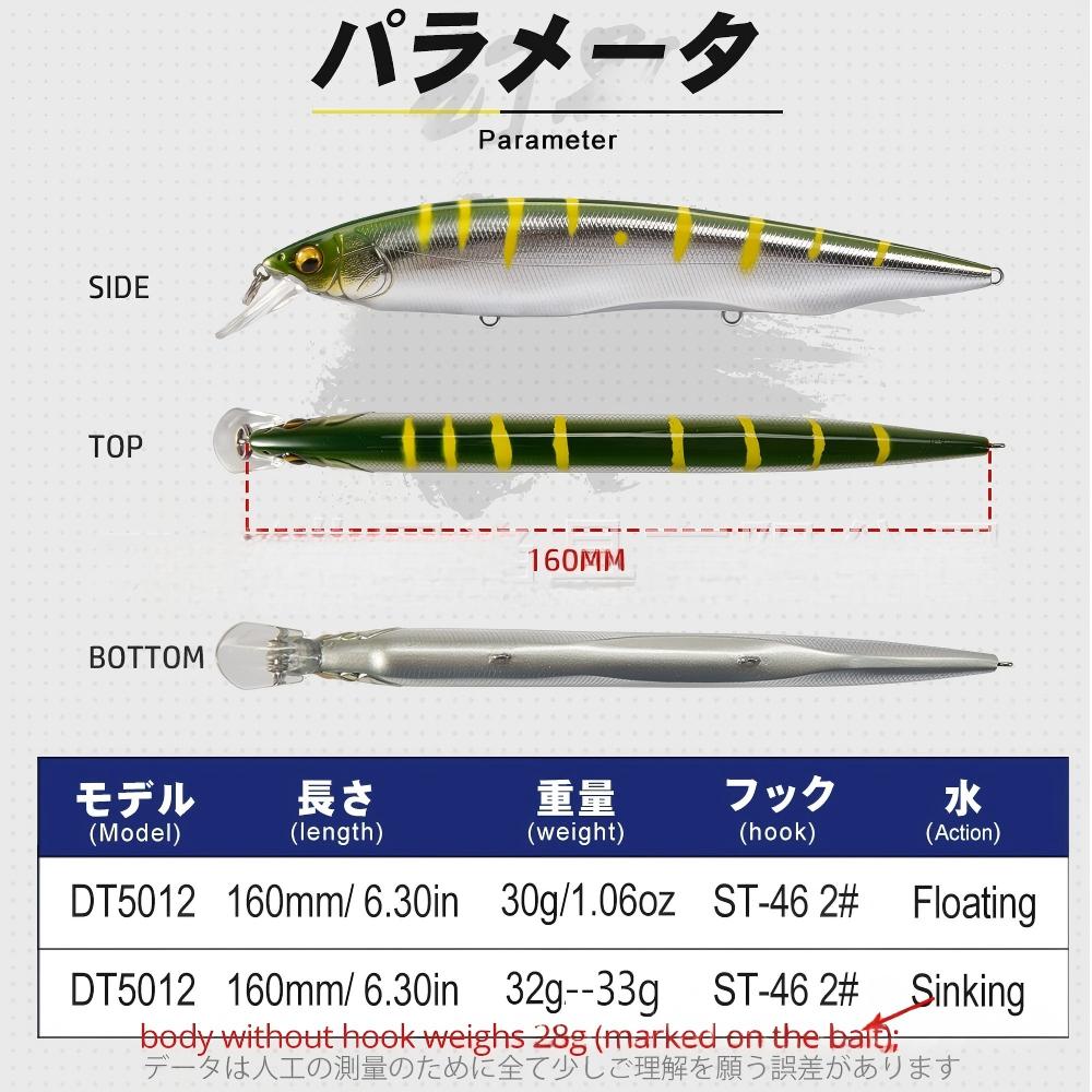 Lure for Pike Bass-Long Casts Floating Sinking Minnow Jerkbait Twitch-and-Pause Action Stainless Steel 160mm Dual-Water-Layer – Minnow – view 3