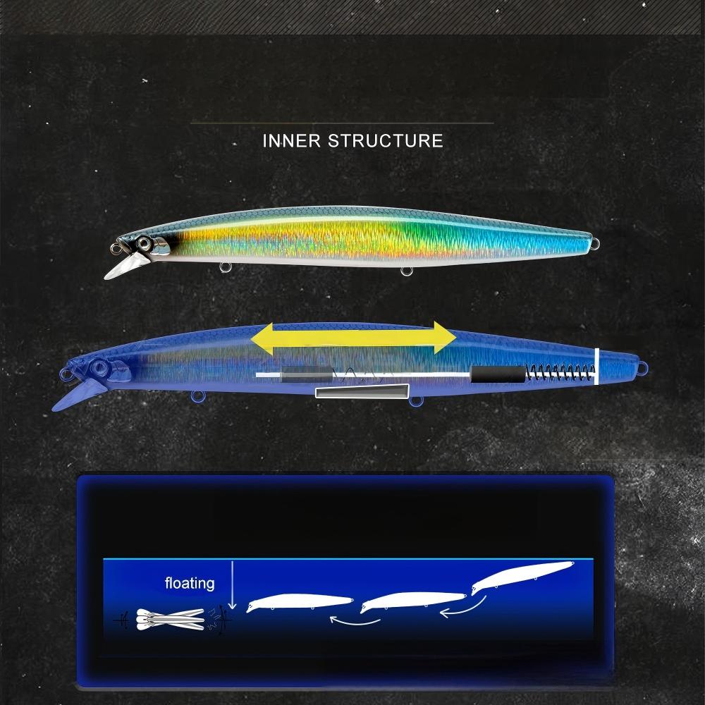 Stainless Steel Japanese-style Long-cast Lure Minnow Dead-float System Vibrating Twitch-and-pause Action Bass Mandarin Fish – Minnow – view 3