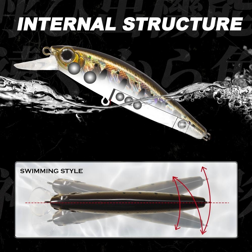 CHEERY Sinking Long-Cast Minnow Slow-Sinking Stainless Steel Crankbait Artificial Hard Bait Bass Lure for Largemouth Bass – Minnow – view 4