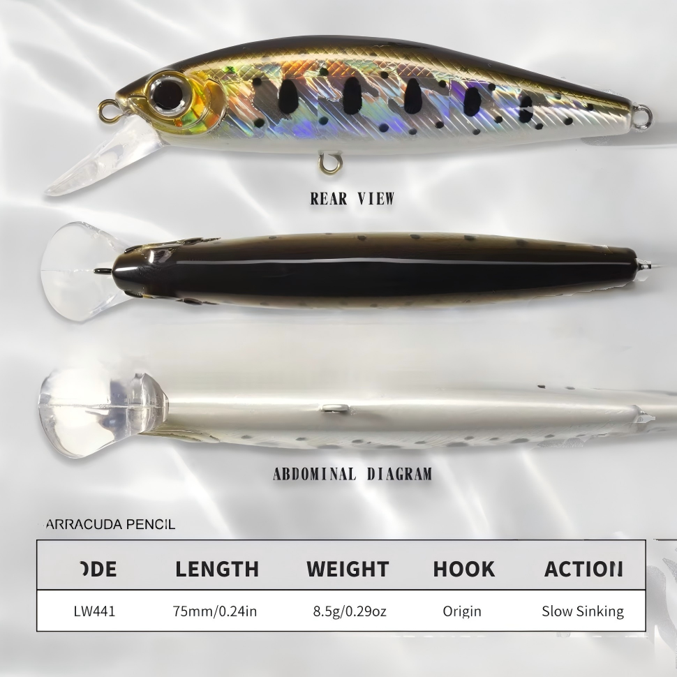 CHEERY Sinking Long-Cast Minnow Slow-Sinking Stainless Steel Crankbait Artificial Hard Bait Bass Lure for Largemouth Bass – Minnow – view 3