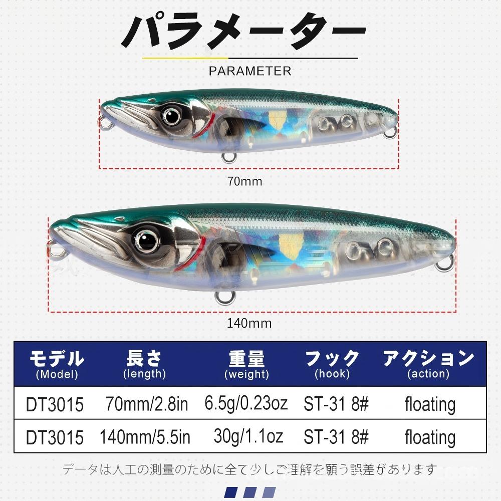 CHEERY Stainless Steel Small-Size High Quality Floating Pencil Bait-70mm 65g Perfect Freshwater Fishing Delivering Zigzag – Pencil – view 4