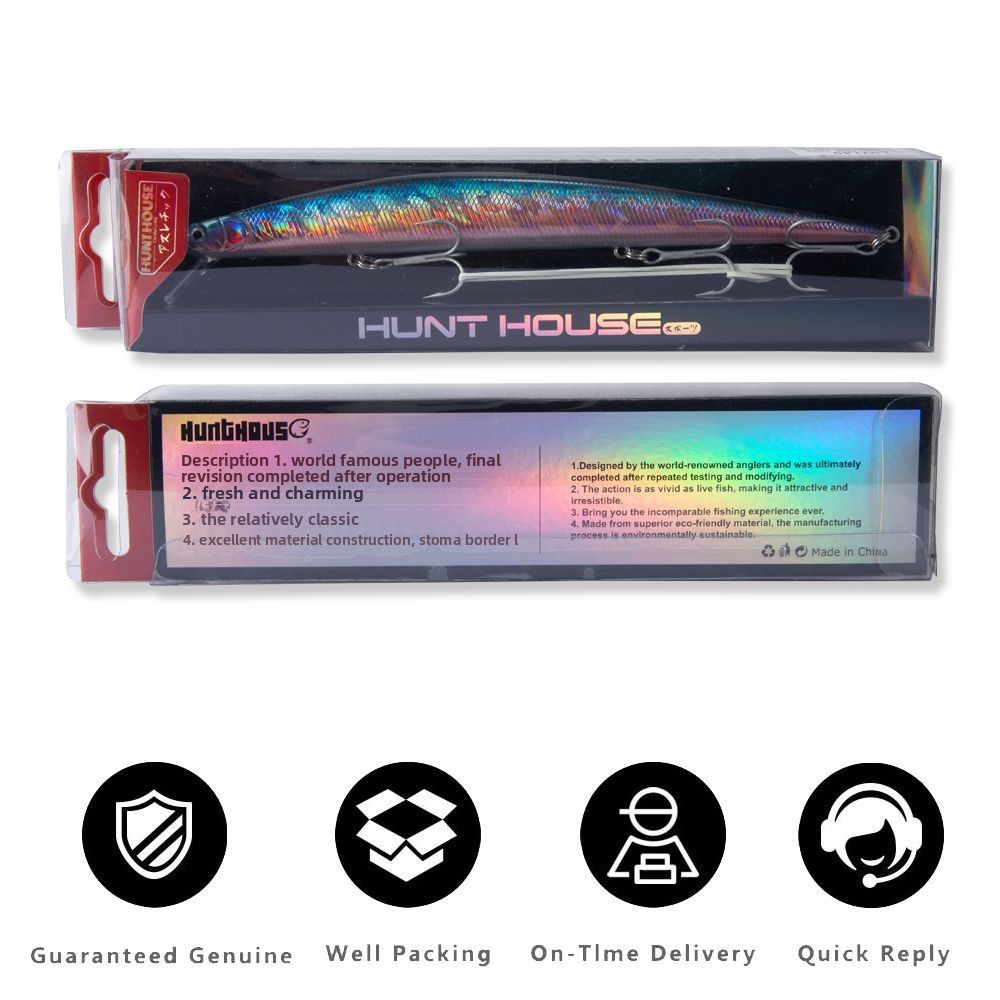 CHEERY Lure Big Minnow Floating Stainless Steel Artificial Hard Bait with VMC HooksEffective for Bass Snakehead Sander – Hard Lure – view 5