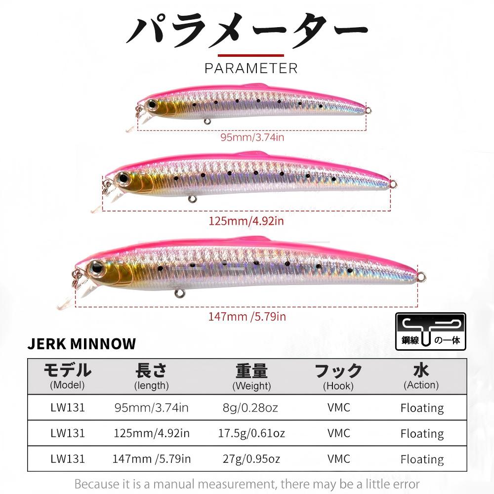 CHEERY Sale Stainless Steel Hard Baits Long-Casting Floating Minnows VMC Hooks Twitch-and-Pause Action Multiple Colors – Minnow – view 5