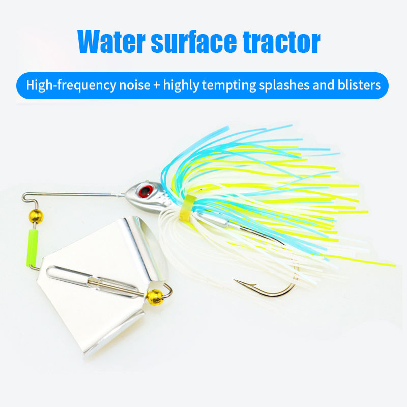 CHEERY PVC & Metal Bladed Jig Spinnerbait Fishing Lure for Ocean Boat River Lake & Stream-15g Bass Jig – Hard Lure – view 2