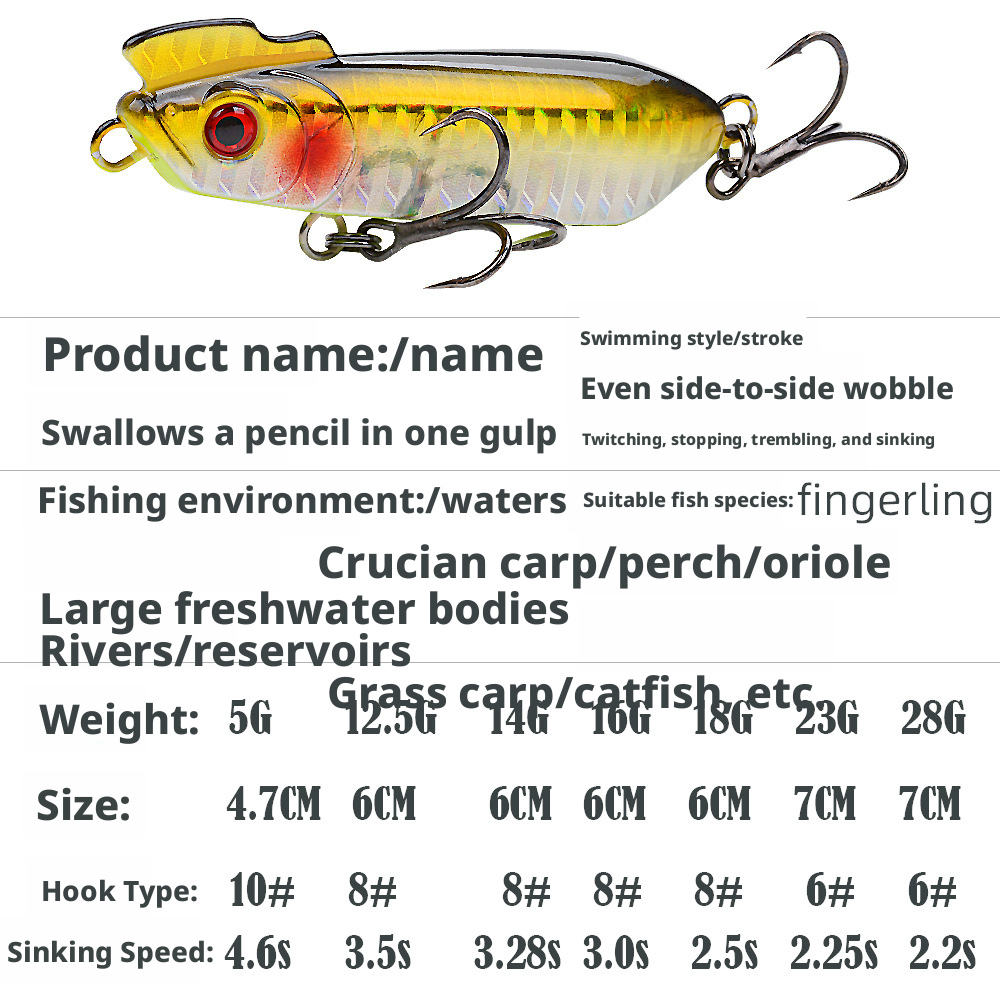 CHEERY Half Stick Sinking Pencil Lure, Extra Long Cast Slow Sinking Slow Retrieve Bait with Crest for Topmouth Culter – Pencil – view 4