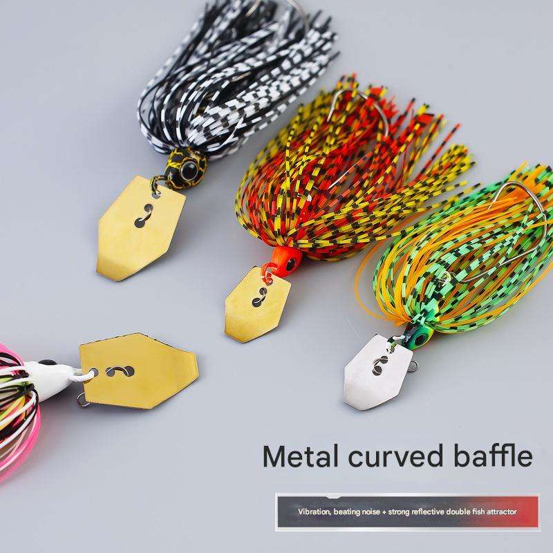 CHEERY 7g 9g 11g 13g 18g 21g Chatterbait Blade Fishing Lure Metal PVC 6 Colors Chatterbait Skirt Non-hanging Swimbait River – Hard Lure – view 2