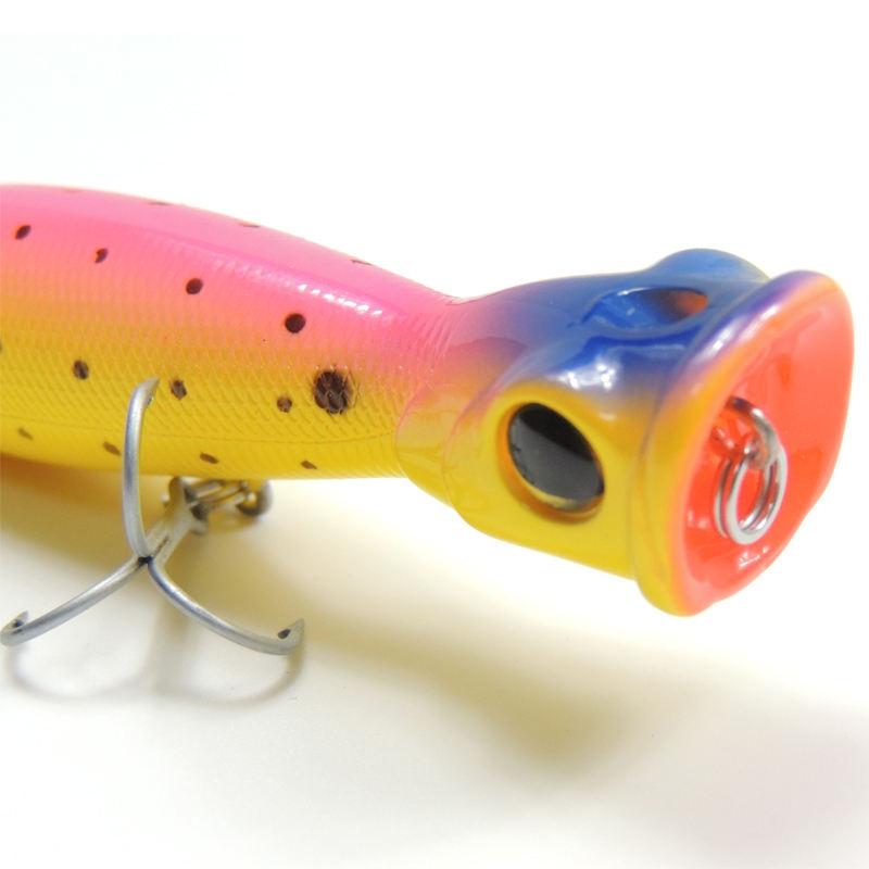 CHEERY High Quality 100mm 17g Printed PVC VMC Hook Popper Lure for Bass Action Topwater in River Lake Stream – Popper – view 5