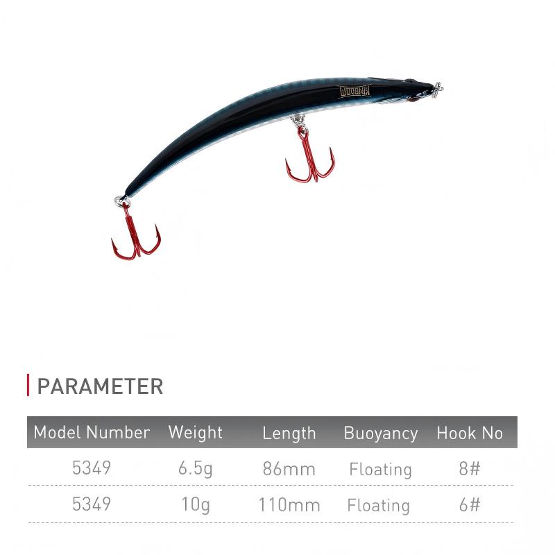 CHEERY PVC Bending Shape Dying Fish 110mm/10g 86mm/6.5g VMC Treble Hook Artificial Hard Bait Floating Pencil River Fishing Lure – Pencil – view 4