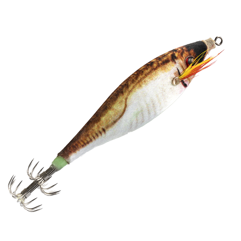 CHEERY Glow Wooden Shrimp Luminous Squid Jigs 10g/70mm Cuttlefish Bait Dtd Mold Bait Hard Plastic Body Cloth – Wood Shrimp – view 1