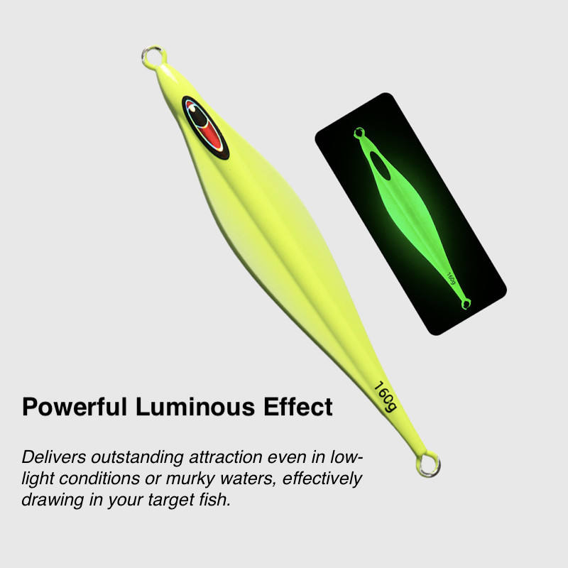 CHEERY 160g~400g Luminous Slow Jig Metal Fishing Lure Lead Plated Iron Jig Airplane Shape Long Cast Slow-Fall Jigging Bait – Metal Jig – view 5