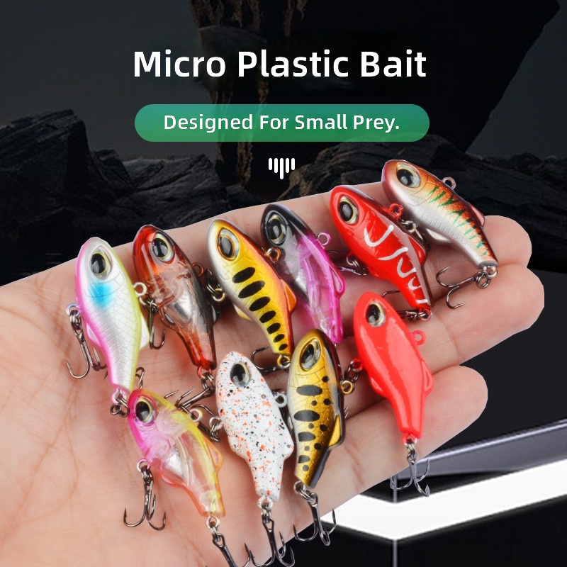 CHEERY 5g Micro Slow Sinking Vibration Mini Pencil Lure, Mini Sinking Plastic Hard Bait Targeted for Bass Topmouth Culter – VIB – view 2
