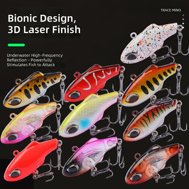 CHEERY 5g Micro Slow Sinking Vibration Mini Pencil Lure, Mini Sinking Plastic Hard Bait Targeted for Bass Topmouth Culter – VIB – view 5