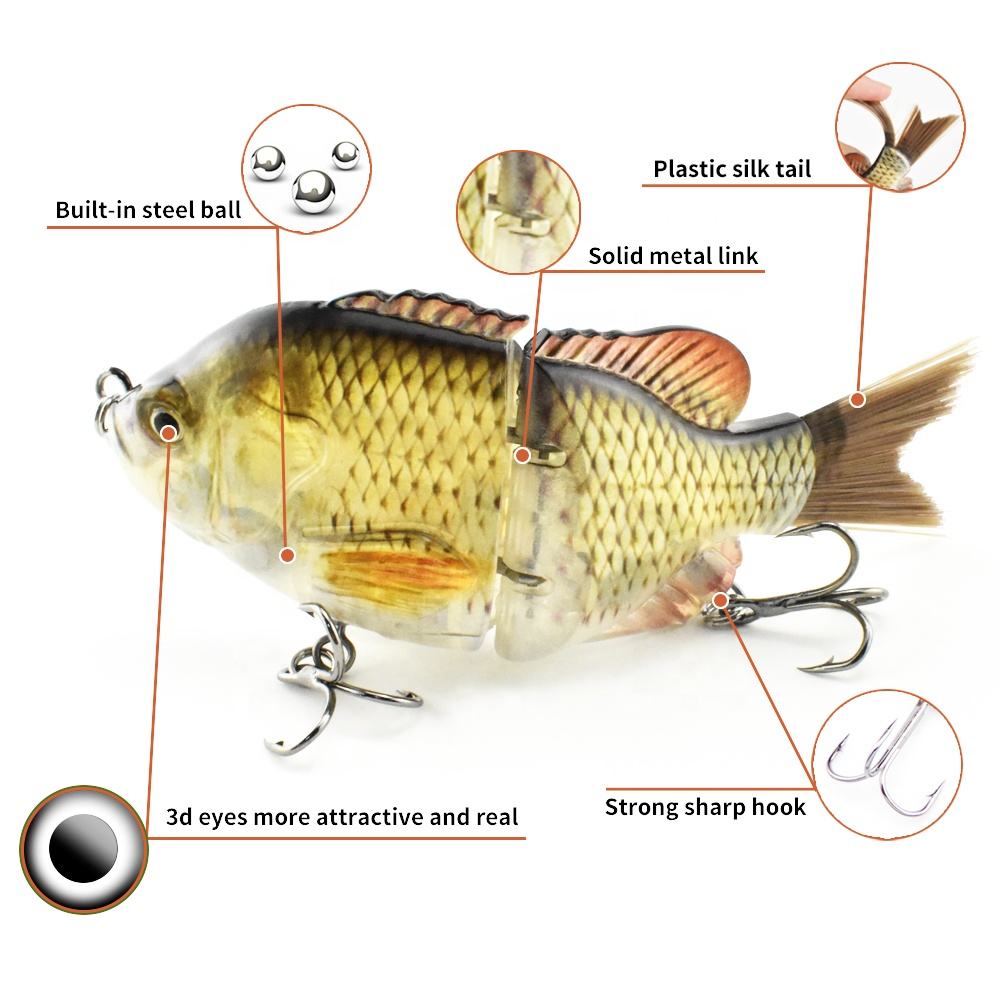 CHEERY Swimbait with Fiber Tail Lifelike Gliding Action ABS Hard Plastic Body Fishing Lure for Ocean Boat & River Use – Swimbait – view 2