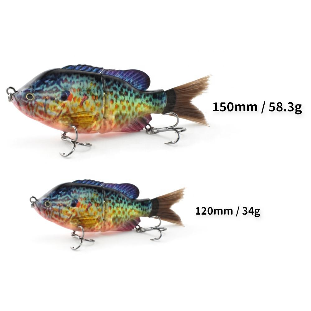 CHEERY Swimbait with Fiber Tail Lifelike Gliding Action ABS Hard Plastic Body Fishing Lure for Ocean Boat & River Use – Swimbait – view 3