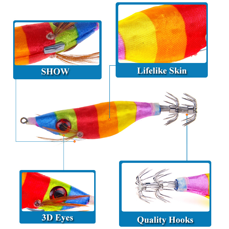 CHEERY Hot Selling Luminous Big Eye Squid Jig, 10cm 9g Feather Bionic Hard Shrimp Lure Fishing Tackle – Wood Shrimp – view 4