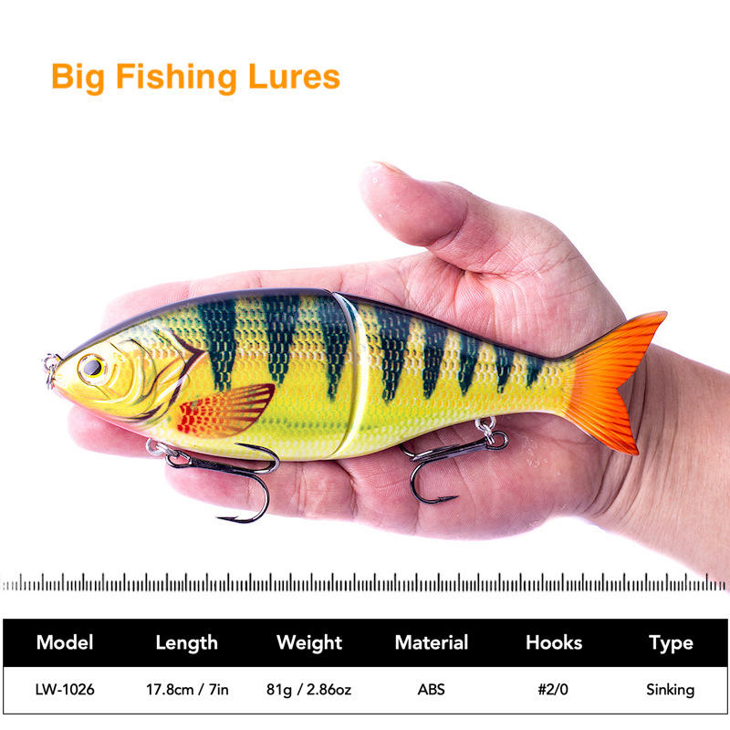 CHEERY PVC 17.8cm 81g Sinking Glide Bait 2-Segment Jointed Fishing Lure Big Game Glider Shad Swimbait Pike Bass Musky Wobbler – Swimbait – view 5