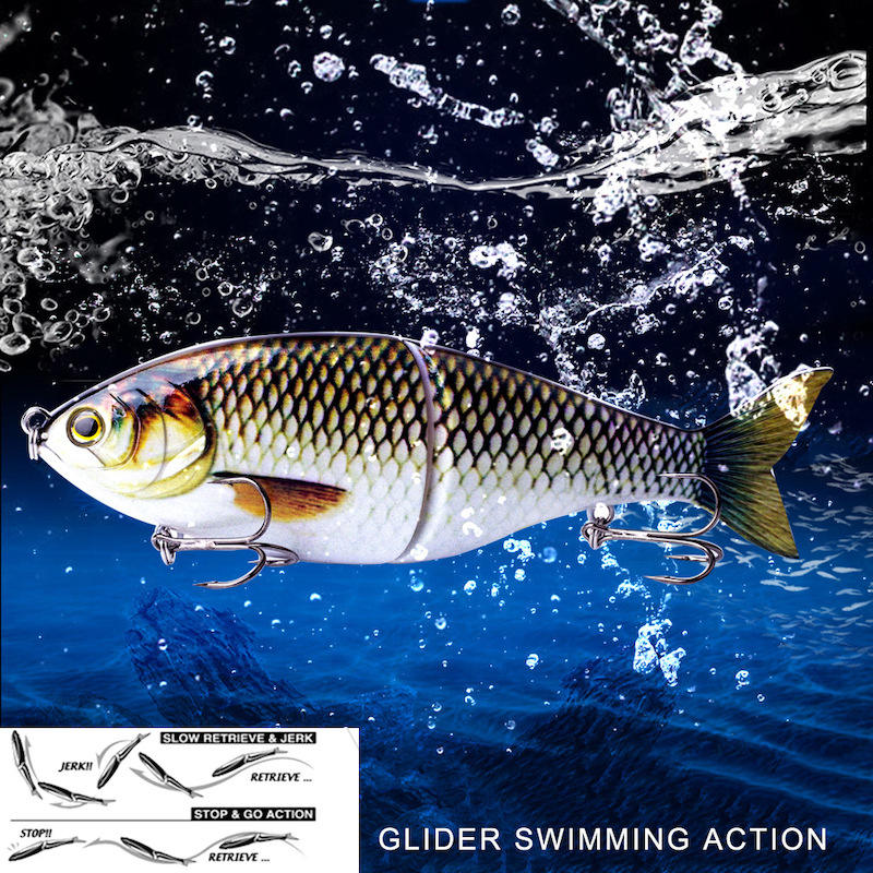 CHEERY PVC 17.8cm 81g Sinking Glide Bait 2-Segment Jointed Fishing Lure Big Game Glider Shad Swimbait Pike Bass Musky Wobbler – Swimbait – view 3