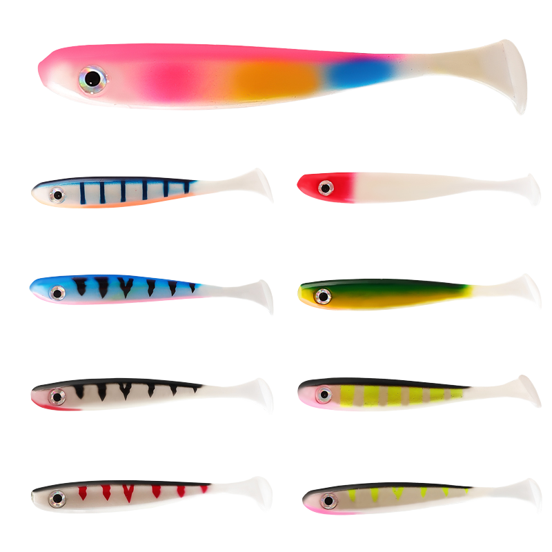 CHEERY PVC Soft T-Tail Fishing Lure-Sizes 7cm to 20cm 3g to 42g 9 Colors Bionic Design for Freshwater & Saltwater Use – Worms & Grubs – view 1