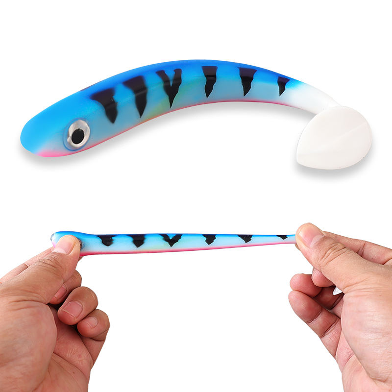 CHEERY PVC Soft T-Tail Fishing Lure-Sizes 7cm to 20cm 3g to 42g 9 Colors Bionic Design for Freshwater & Saltwater Use – Worms & Grubs – view 2