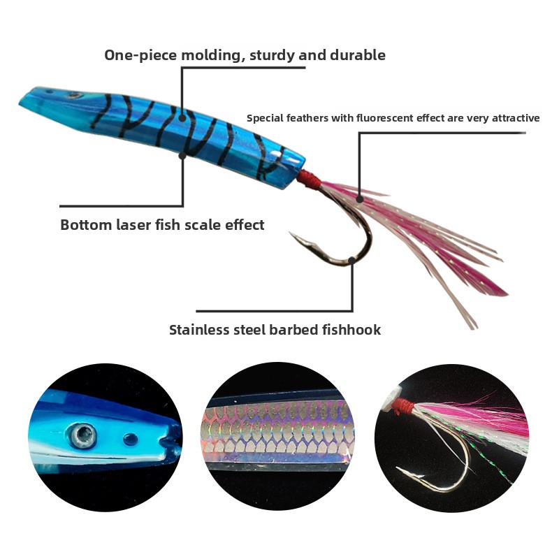 Stainless Steel Bow-Tie Crankbait Lure for Sea Fishing Boat Angling Trolling-Magic Tool Catching Mackerel & Bonito 2 Pack – Hard Lure – view 4