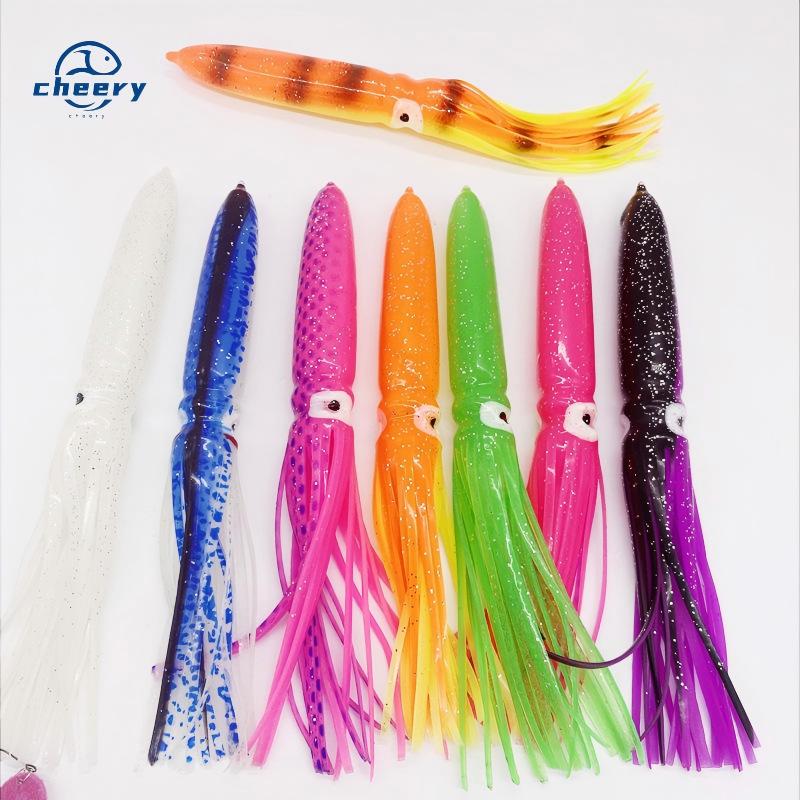 CHEERY 22 cm Bionic Artificial Soft Bait Octopus Squid Cuttlefish Lure Deep-Sea Fishing Luminous Large Carp Saltwater Fish – Octopus Skirt – view 1