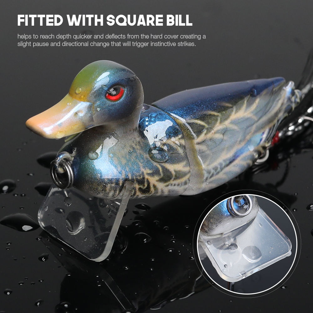 CHEERY 70mm 10g Top Water Duck Hard Minnows Segmented Swimbait Bass Fishing Lure Crank Bait Jointed Lures – Hard Lure – view 3