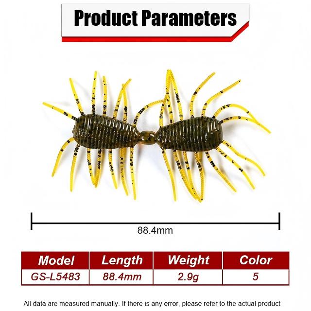 CHEERY Artificial Worm-Shaped Soft Lure Insect-Style Wacky Rig Bait for Bass Fishing 8-Piece Pack – Soft Lure – view 3