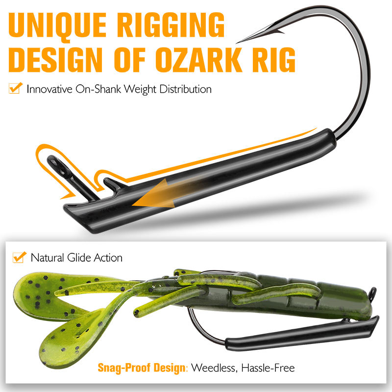 CHEERY Anti-snag Ozark Rig Micro Jig Head Hooks, Snag Resistant Ozark Jig for Outdoor Rock Fishing – Fishhook – view 5