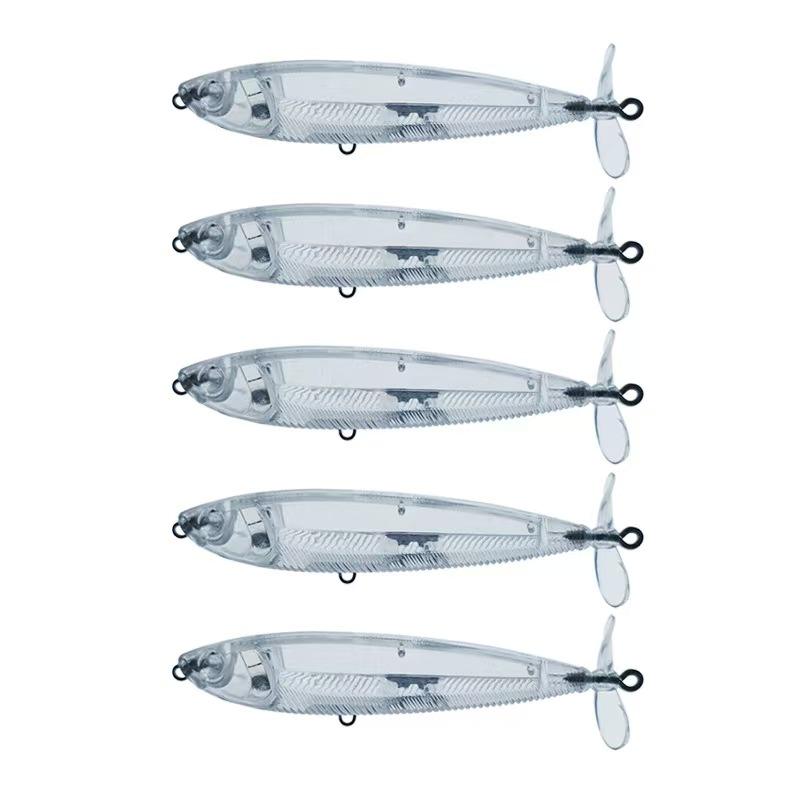 CHEERY 10cm 10g Double Leaf Tractor Pencil Lure for Salmon & Marlin Midwater/Topwater ABS Transparent Body No Hooks – Hard Lure – view 2
