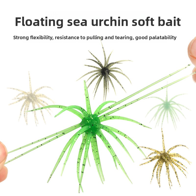CHEERY Cross-border Lure Fishing Floating Sea Urchin Soft Worm TPE Plastic Artificial Bait Bass-Bulk Pack – Soft Lure – view 3