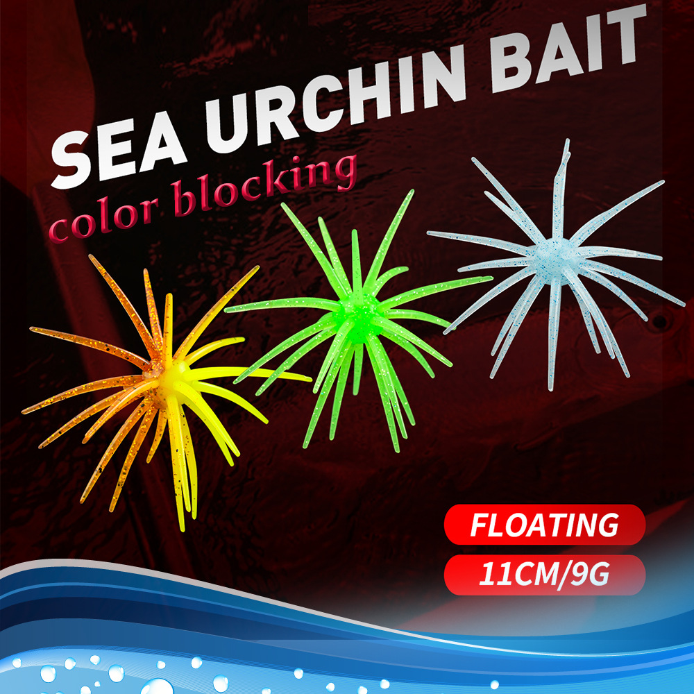 Cheery Sea Urchin Printed PVC Artificial Soft Bait for Topwater & Midwater Float Fishing Target Species Bass Snapper Marlin – Soft Lure – view 5